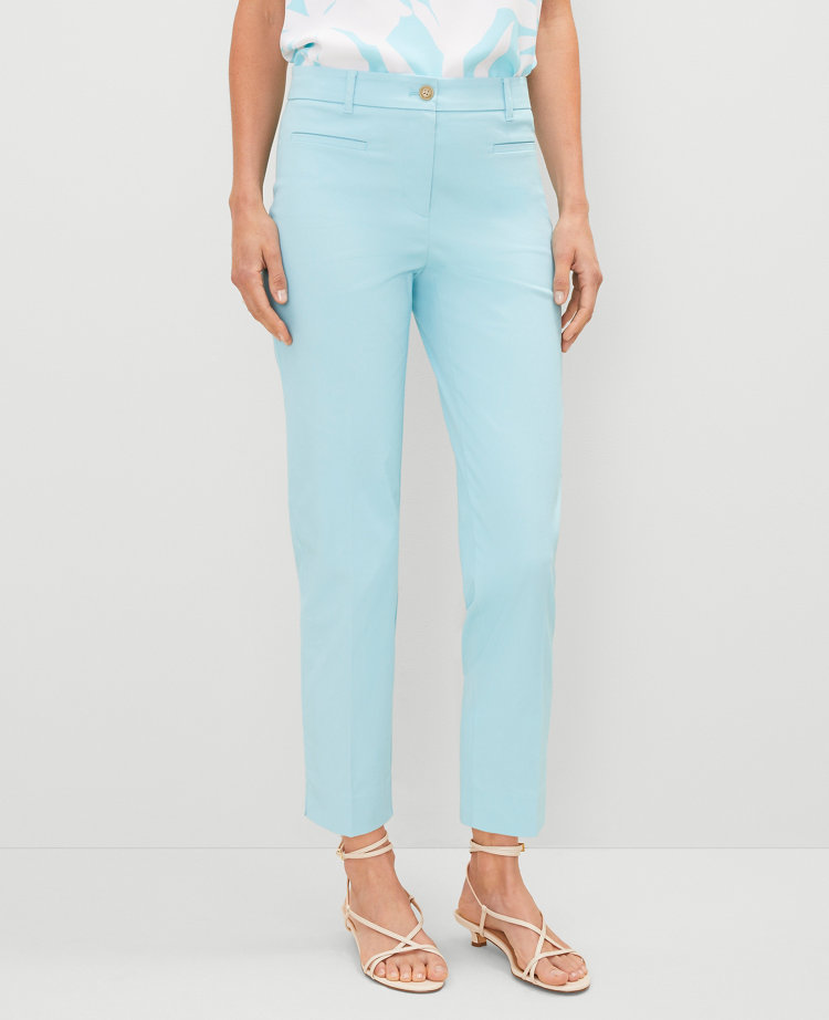 The Petite Cotton Crop Pant - Gulf Stream Blue