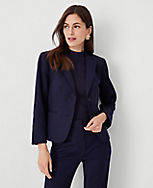 The Tall Cropped Two Button Blazer in Stretch Cotton carousel Product Image 1