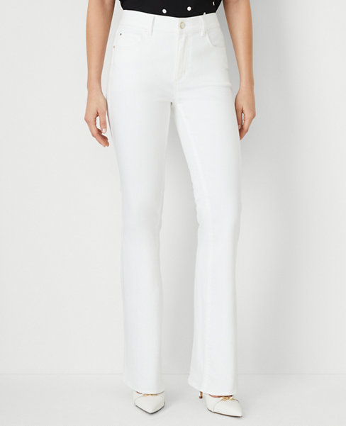 Ann Taylor Mid Rise Boot Jeans White