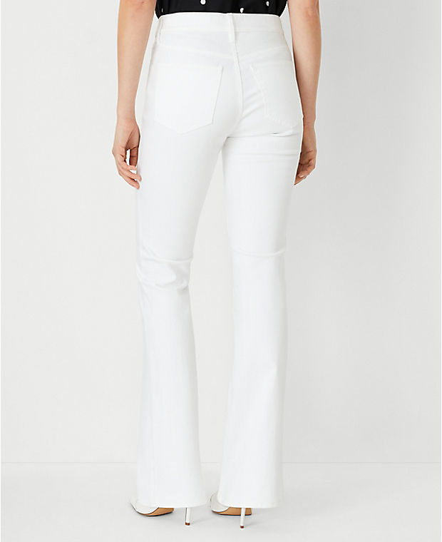 Petite Mid Rise Boot Jeans in White - Curvy Fit