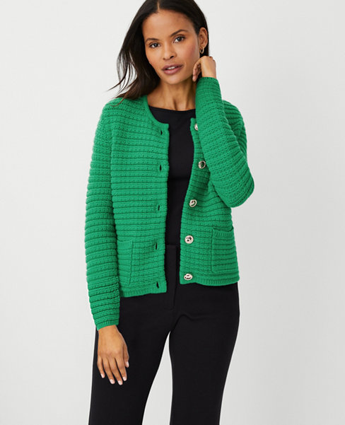 Petite Geo Stitch Sweater Jacket