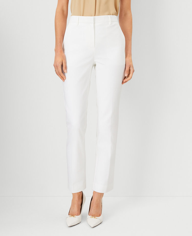 Ann Taylor The High Rise Everyday Ankle Pant In Stretch Cotton - Curvy Fit In White