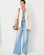Petite AT Weekend Belted Denim Jacket in Ivory carousel Product Image 3