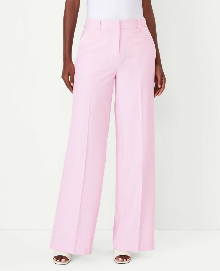 The High Rise Wide Leg Pant in Cross Weave