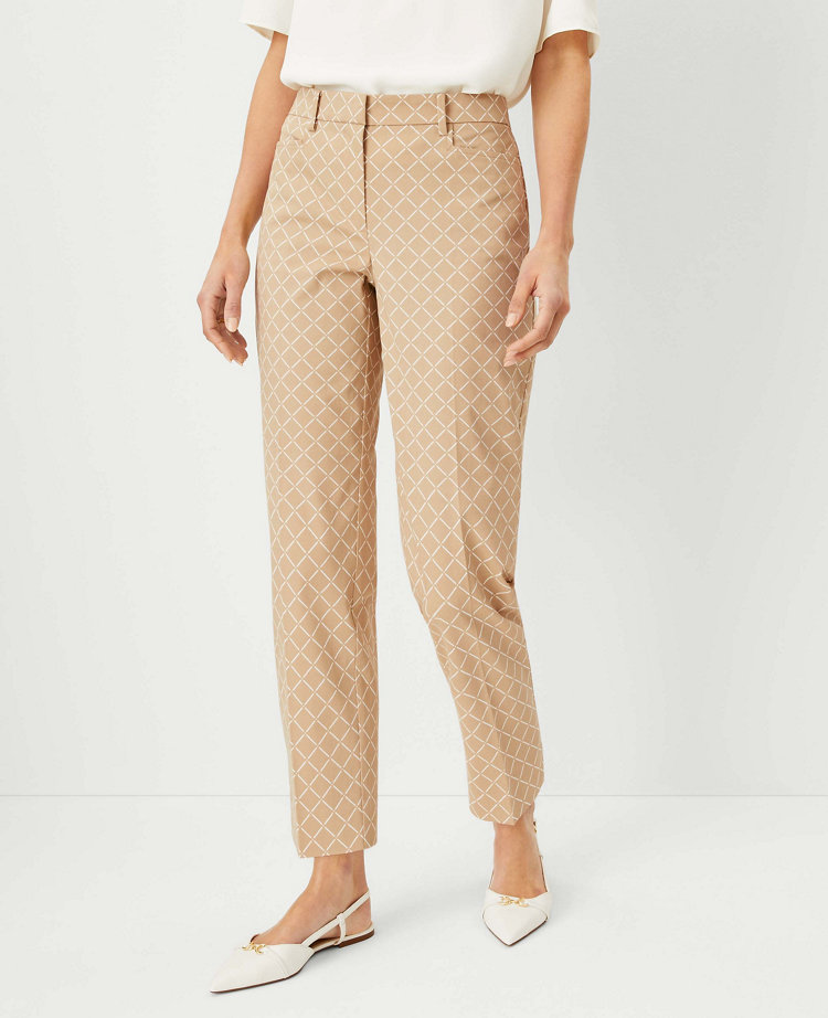 The Relaxed Cotton Ankle Pant in Check