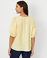 Pleated Puff Sleeve Blouse carousel Product Image 2