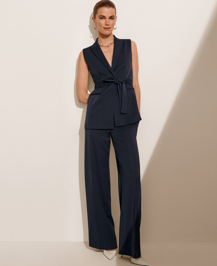 Buy HIGH-WAIST NAVY-BLUE LOOSE FIT TROUSERS for Women Online in India