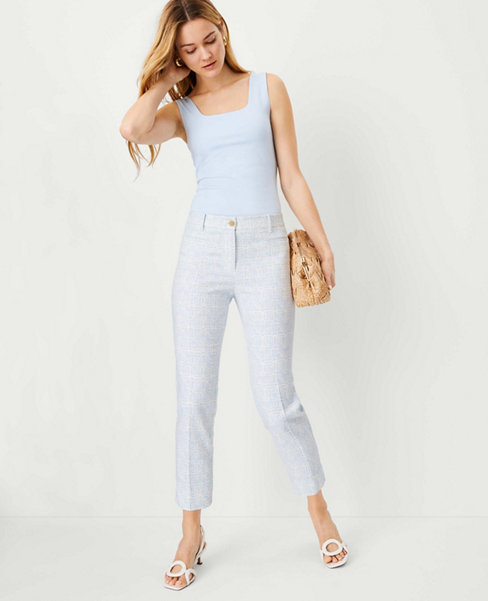 Ann Taylor The Tall Cotton Crop Pant Geo Texture