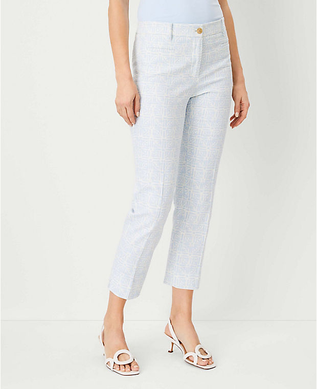 The Tall Cotton Crop Pant in Geo Texture