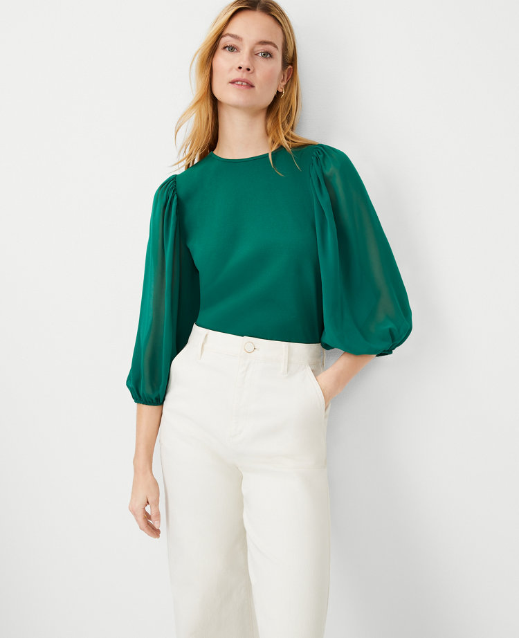 Women's Green Petite Tops & Blouses | Ann Taylor