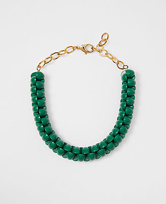 Ann Taylor Italian Collection Acetate Round Necklace In Fresh Green