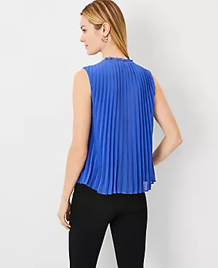 Pleated Tie Neck Top carousel Product Image 2