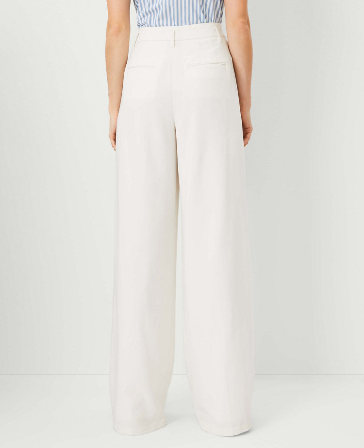 Ann Taylor The Petite Pleated Wide Leg Pant Winter White Women's