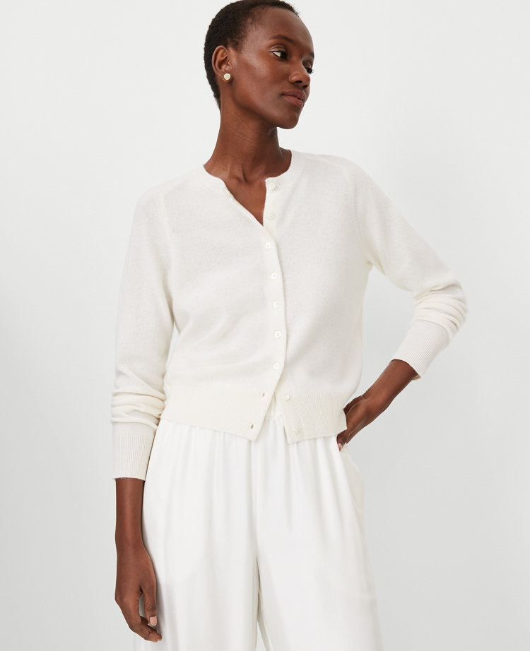 Ann Taylor Studio Collection Cashmere Cropped Cardigan