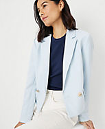 Petite Cropped Double Breasted Blazer in Crepe carousel Product Image 4