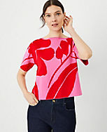Floral Relaxed Elbow Sleeve Tee carousel Product Image 1