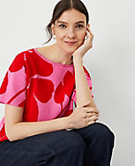 Floral Relaxed Elbow Sleeve Tee carousel Product Image 3