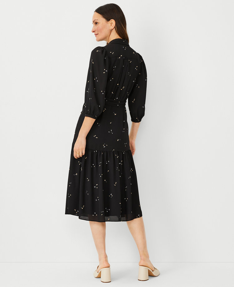 Petite Floral Tile Sleeveless Wrap Dress