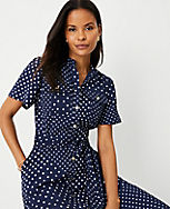 Petite Dotted Patchwork Pocket Shirtdress carousel Product Image 3
