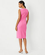 The Petite Seamed V-Neck Sheath Dress in Linen Blend carousel Product Image 2