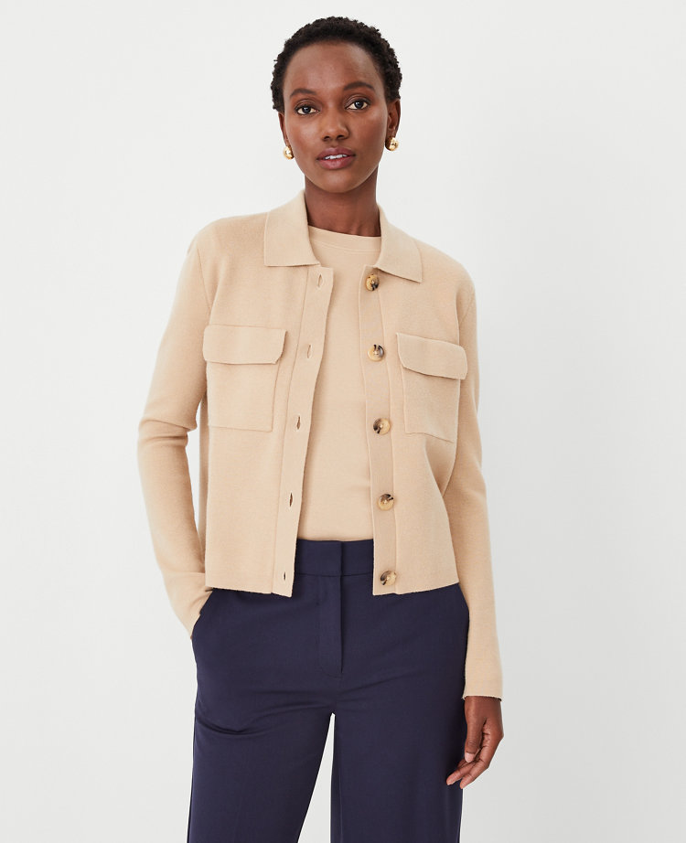 Ann Taylor Petite Collared Cardigan