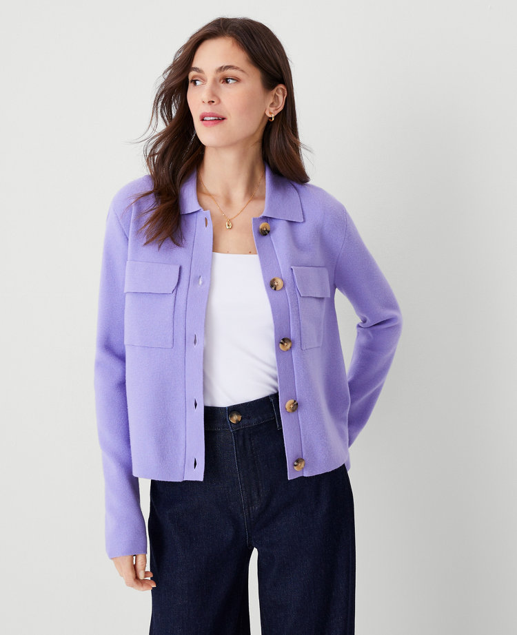 Ann Taylor Petite Collared Cardigan