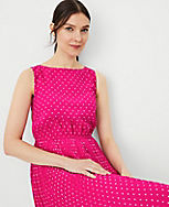 Dot Pleated Flare Dress carousel Product Image 3
