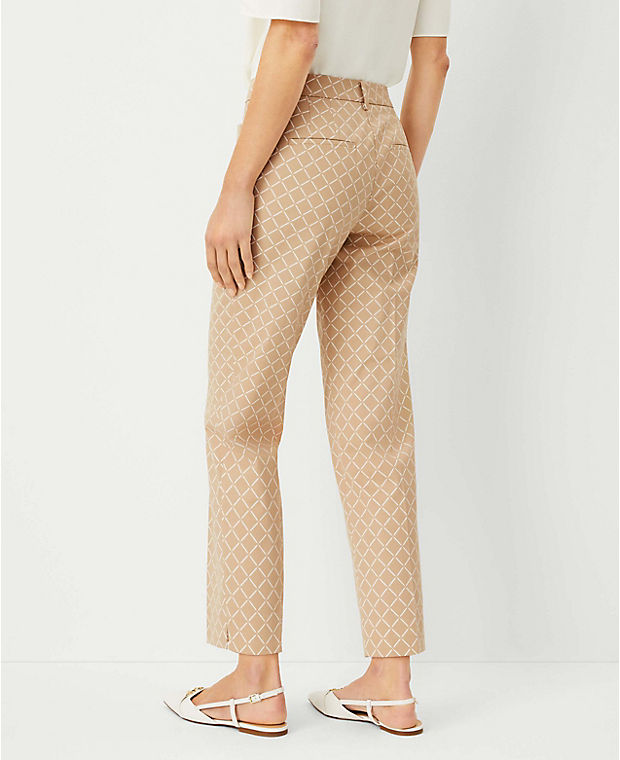 The Petite Relaxed Cotton Ankle Pant in Check
