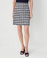Petite Houndstooth Tweed Fringe A-Line Skirt carousel Product Image 3