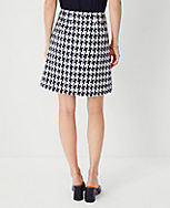 Petite Houndstooth Tweed Fringe A-Line Skirt carousel Product Image 4