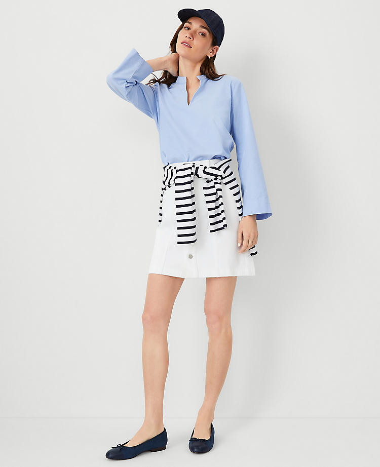 Petite AT Weekend Oxford V-Neck Popover