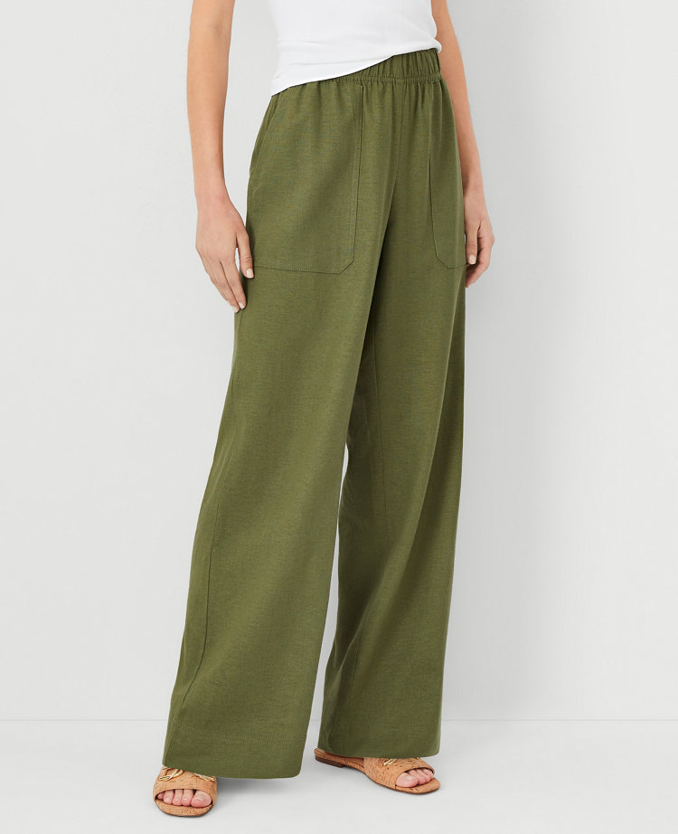 AT Weekend Easy Straight Leg Pants in Linen Blend