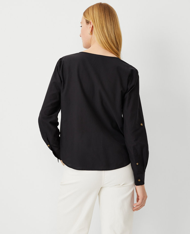 Roll Tab Sleeve Top