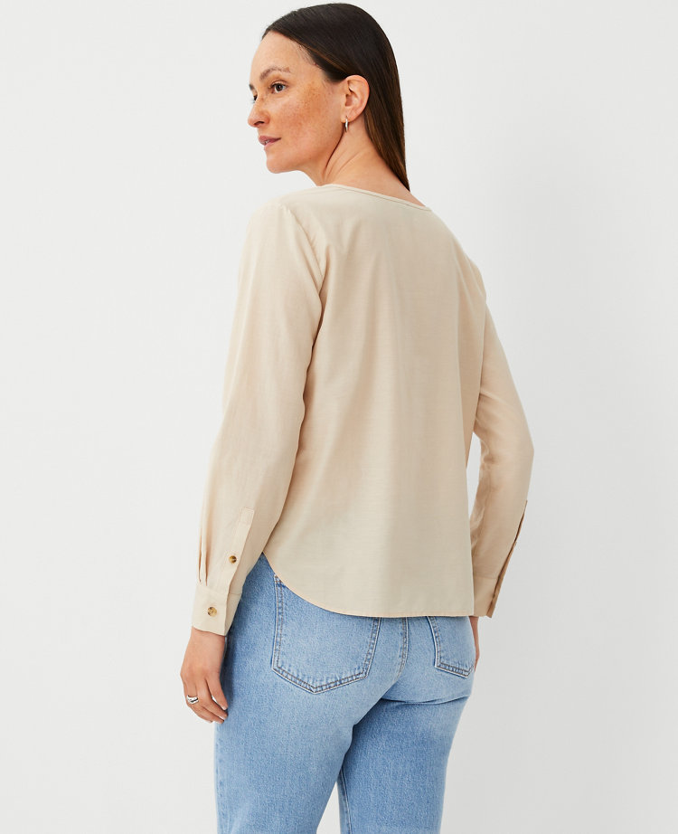 Roll Tab Sleeve Top