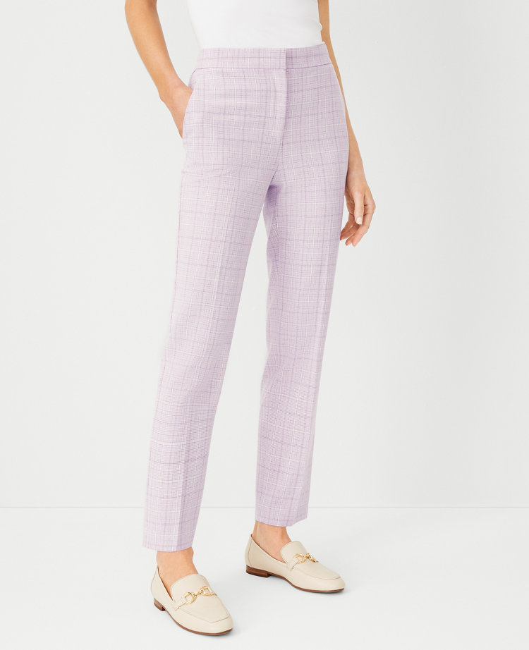 Ann Taylor The Petite High Rise Ankle Pant Plaid