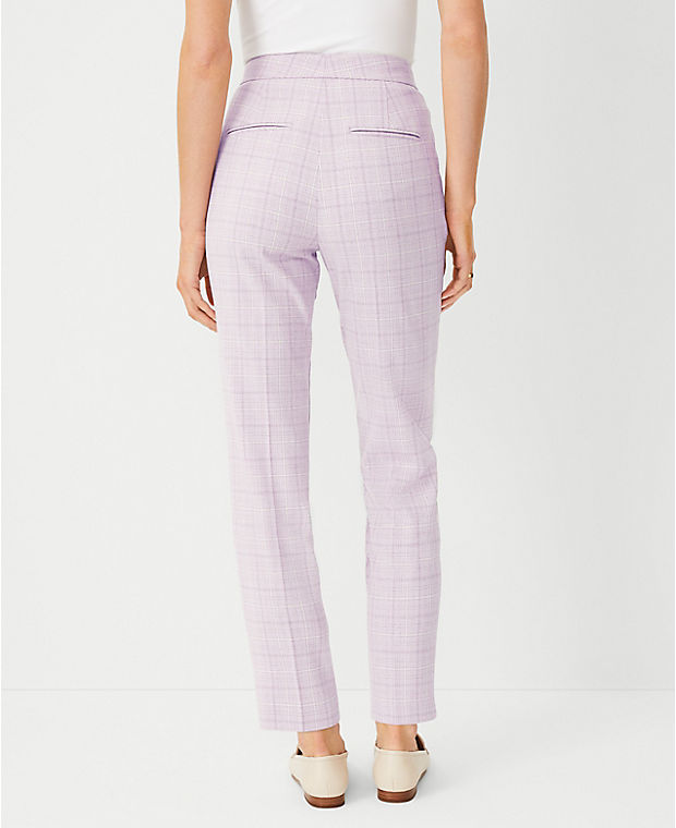 The Petite High Rise Ankle Pant in Plaid
