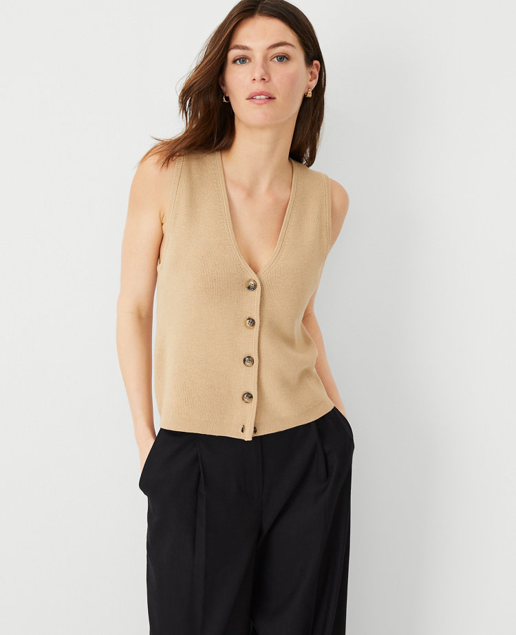 Ann Taylor Ribbed Sweater Vest