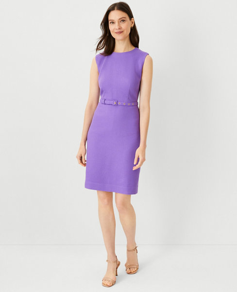Petite Pique Belted Sheath Dress carousel Product Image 1
