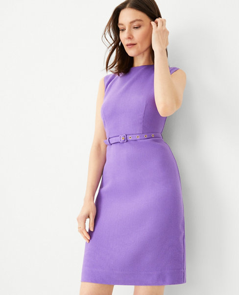 Petite Pique Belted Sheath Dress carousel Product Image 3