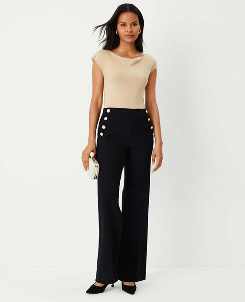 Ann Taylor The Petite Sailor Straight Pant in Knit