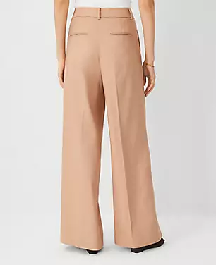The Petite High Rise Pleated Wide Leg Pant in Linen Twill - Curvy Fit carousel Product Image 2