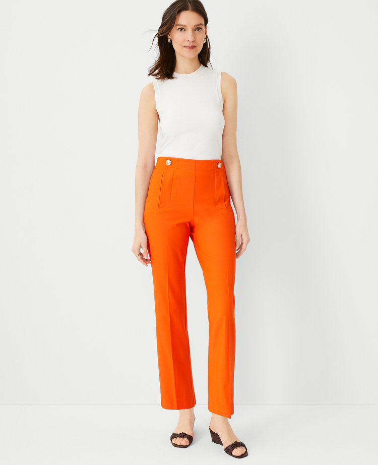 The Petite Pencil Sailor Pant in Twill carousel Product Image 4