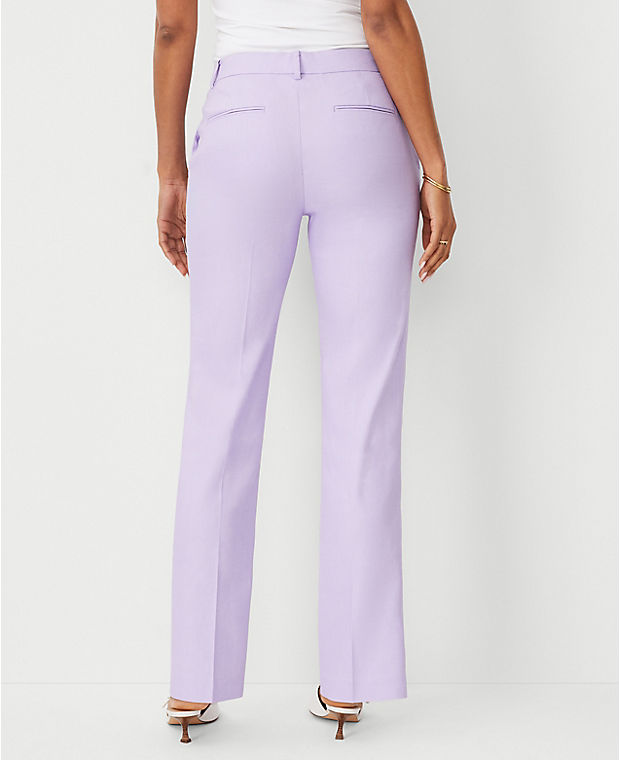 The Petite Mid Rise Sophia Straight Pant in Linen Twill