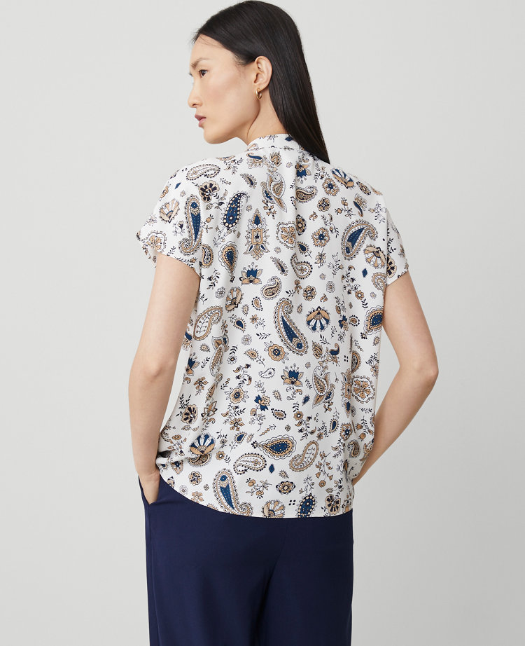 Paisley Split Neck Blouse