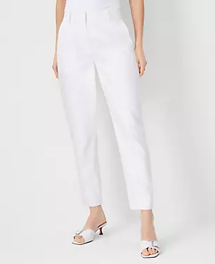 The High Rise Ankle Pant in Herringbone Linen Blend - Curvy Fit carousel Product Image 1