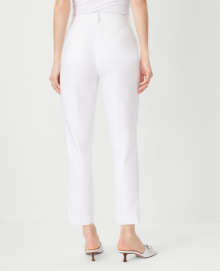 The High Rise Ankle Pant in Herringbone Linen Blend - Curvy Fit