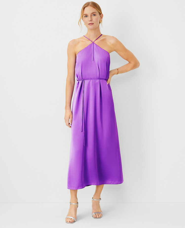 Petite Criss Cross Halter Maxi Dress