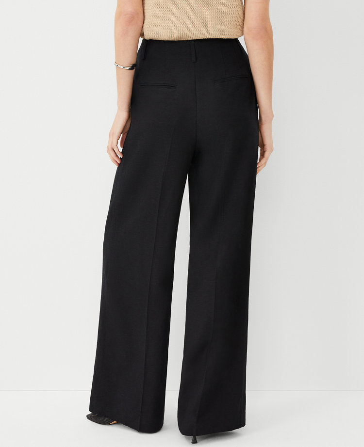 The Petite Fringe Single Pleated Wide Leg Pant in Texture