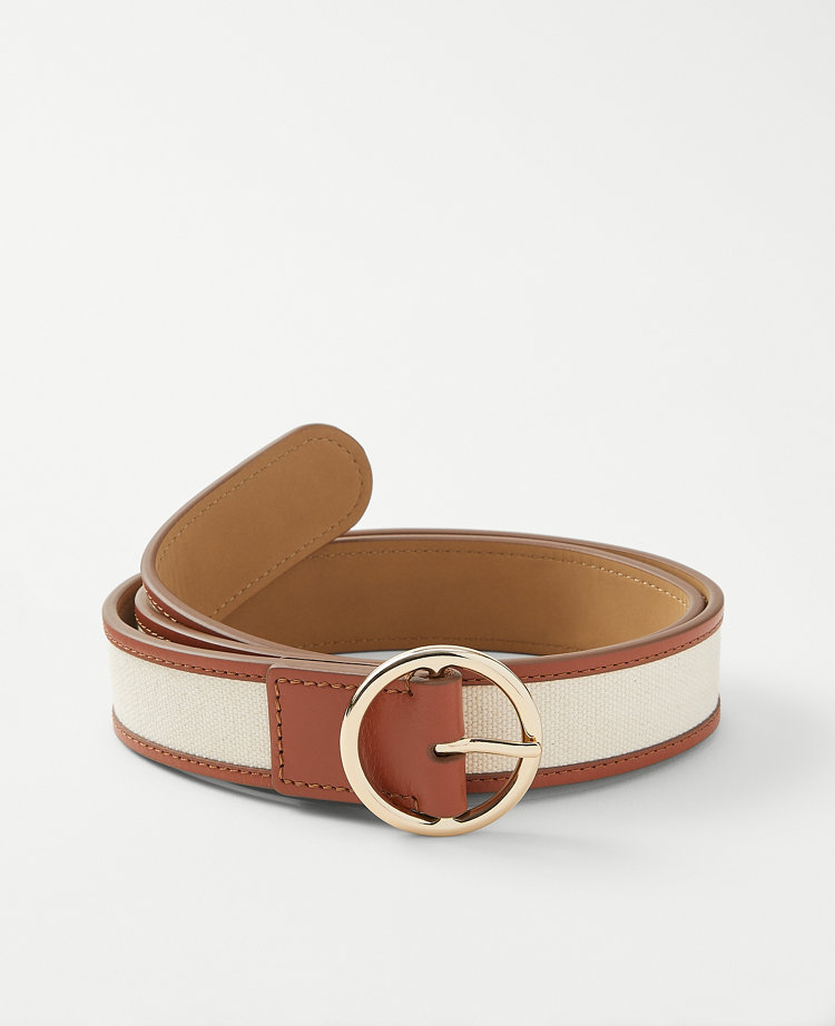 Ann Taylor Canvas Belt Natural Women's