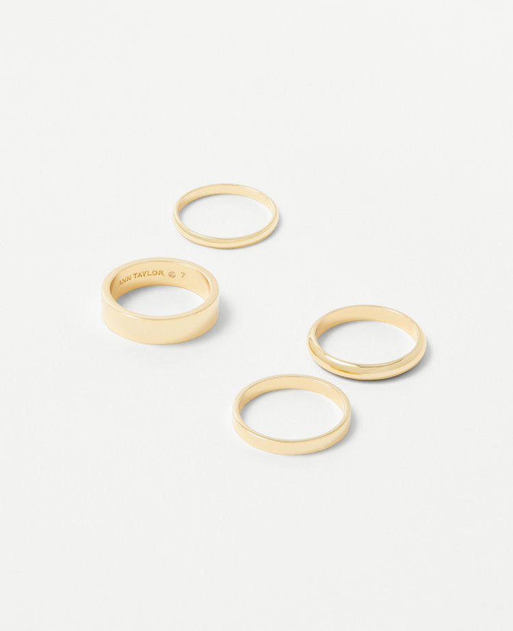 Ann Taylor Thin Stacked Ring Set Goldtone Women's